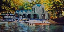 Oil Painting, Antigua Boatsheds ChCh NZ